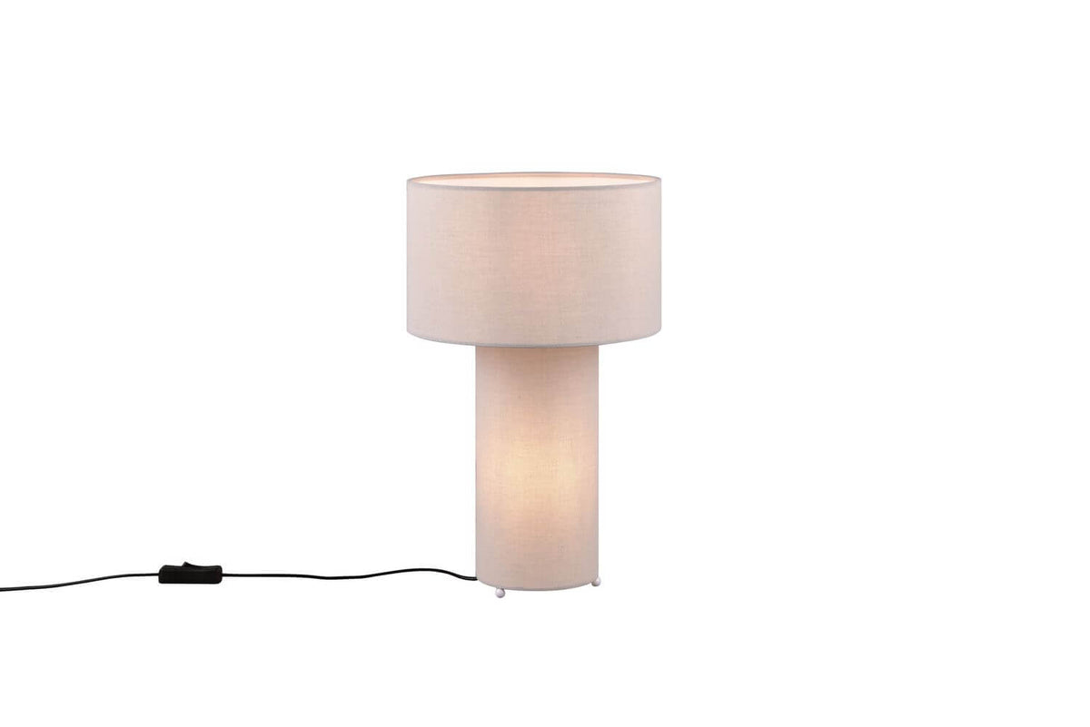 Lampe à poser Bale 2 lumières grise, tissu