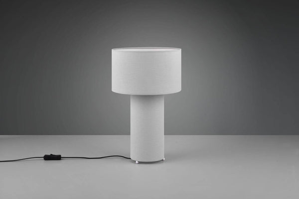 Lampe à poser Bale 2 lumières grise, tissu