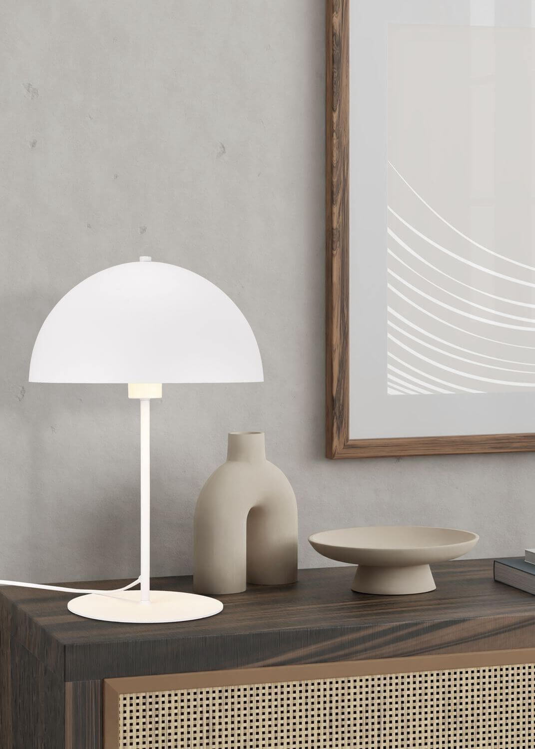 Lampe à poser Nola blanche mat, H 45 cm
