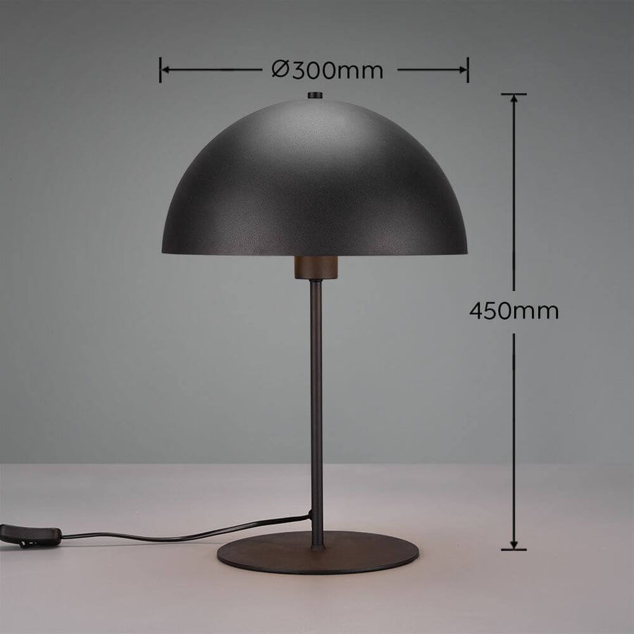 Lampe à poser Nola noire mat, H 45 cm