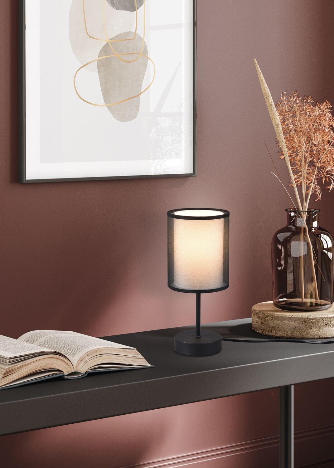 Lampe à poser Burton noire mat
