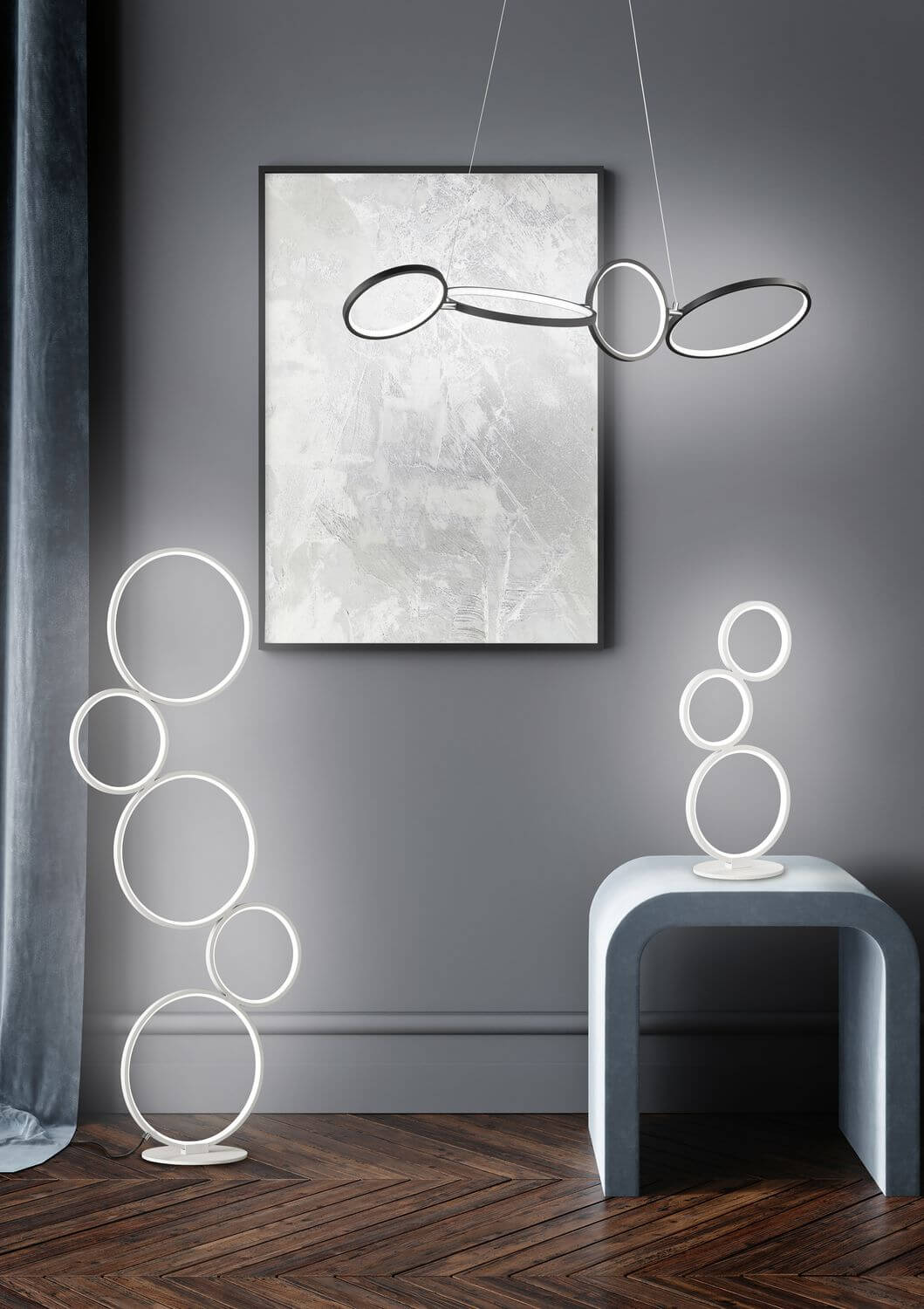 Lampe à poser Rondo blanche mat