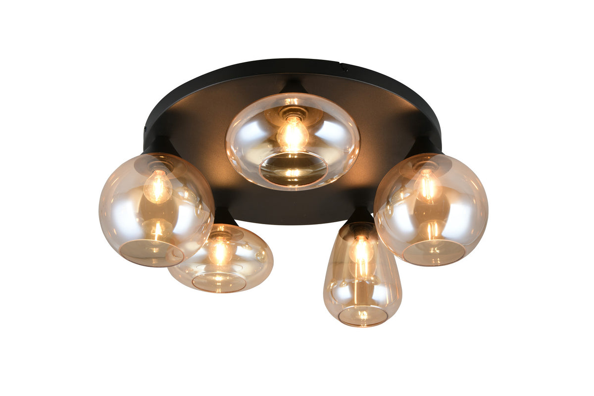 Plafonnier Lumina 5 lumières noir mat