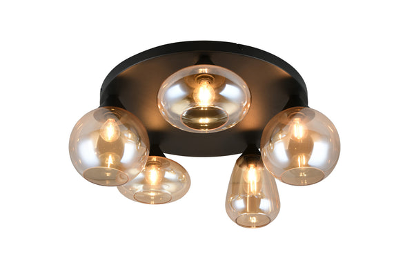 Plafonnier Lumina 5 lumières noir mat
