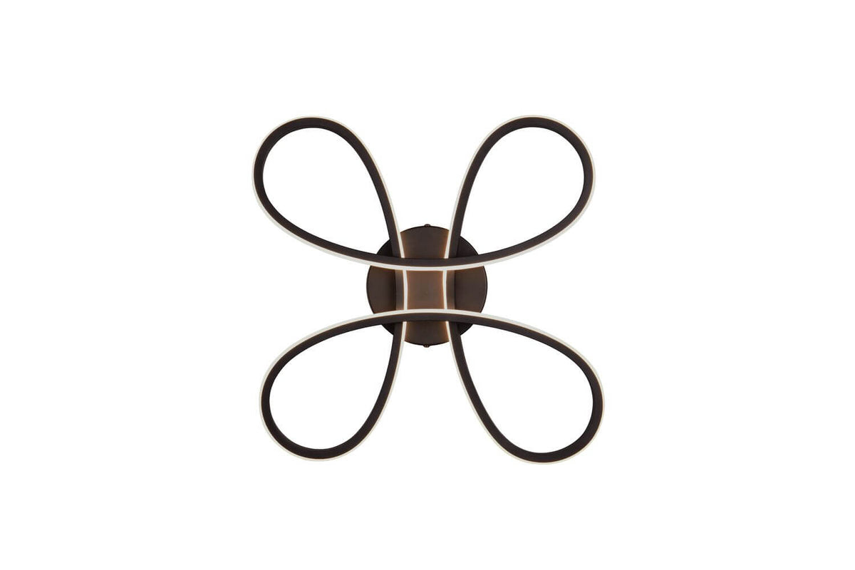 Plafonnier Fly noir mat, L 40 cm