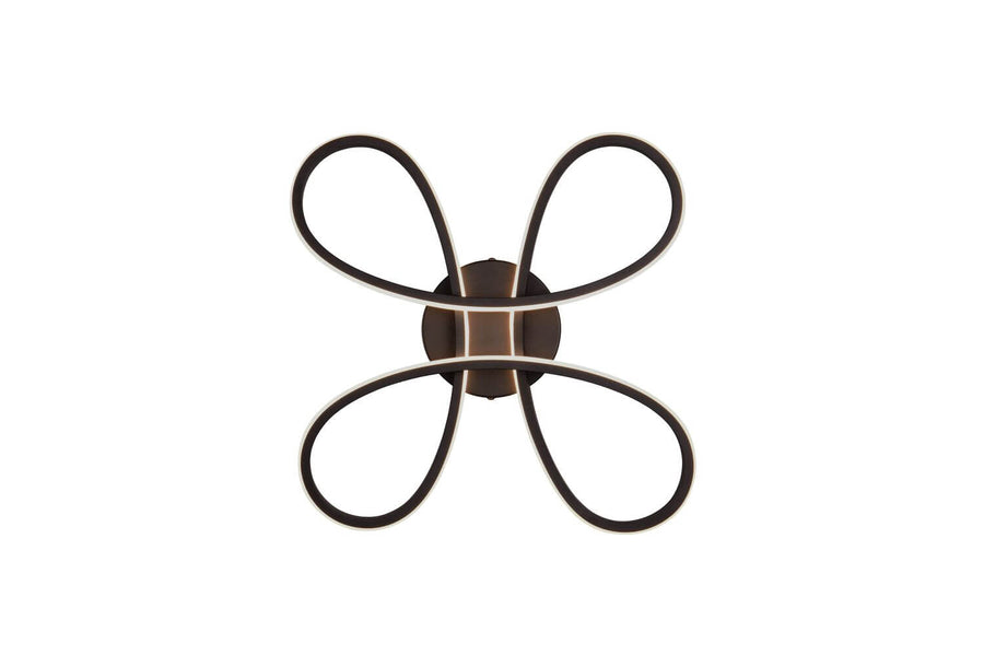 Plafonnier Fly noir mat, L 40 cm