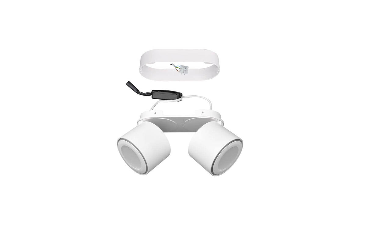 Plafonnier Taurus blanc mat, L 18 cm