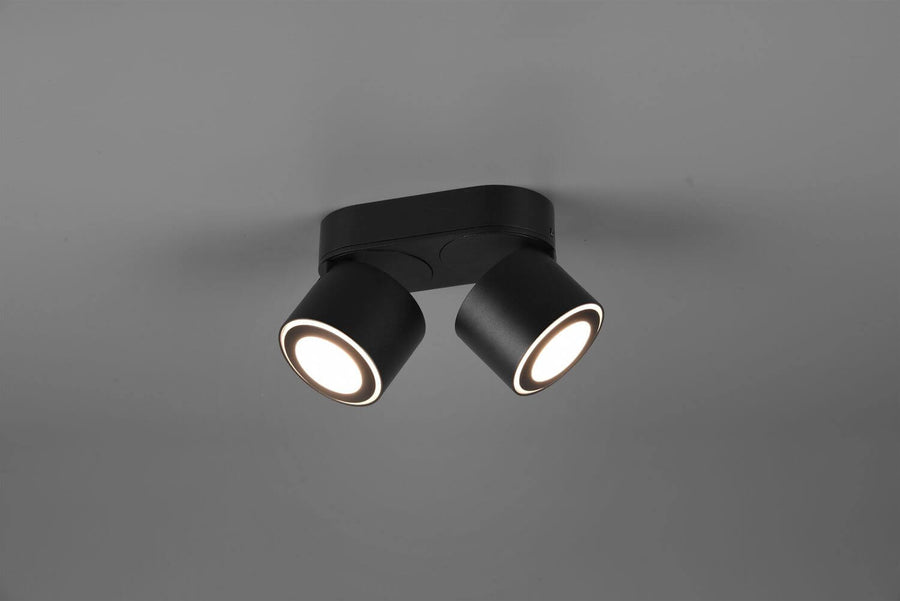 Plafonnier Taurus noir mat, L 18 cm