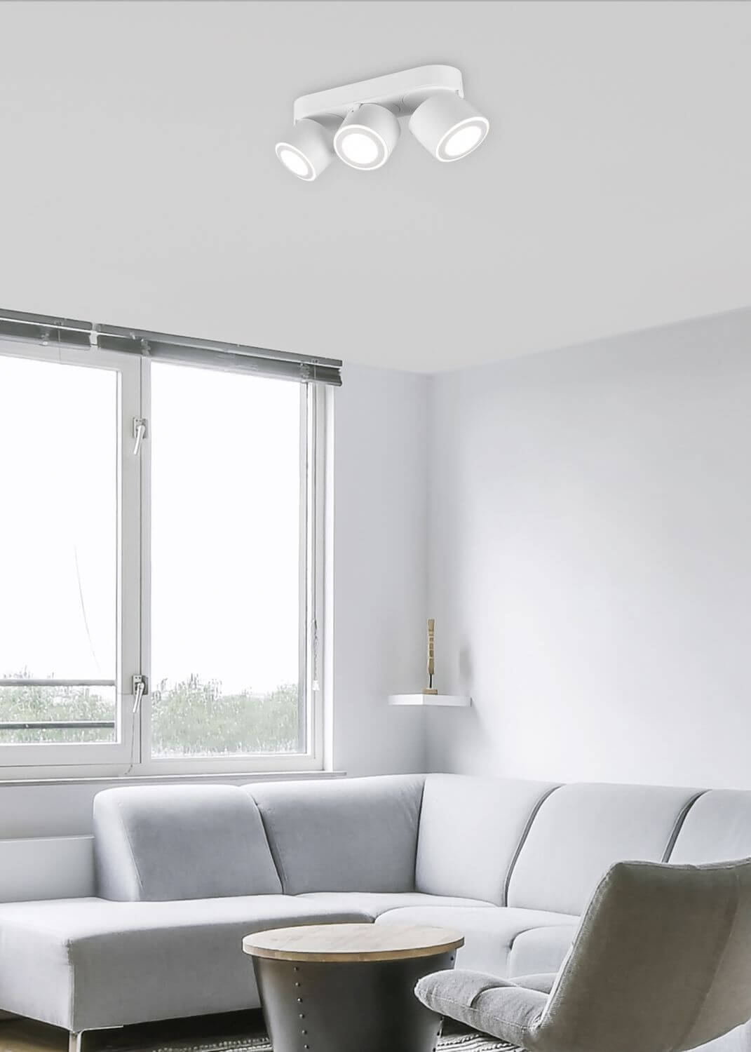 Plafonnier Taurus blanc mat, L 27,3 cm