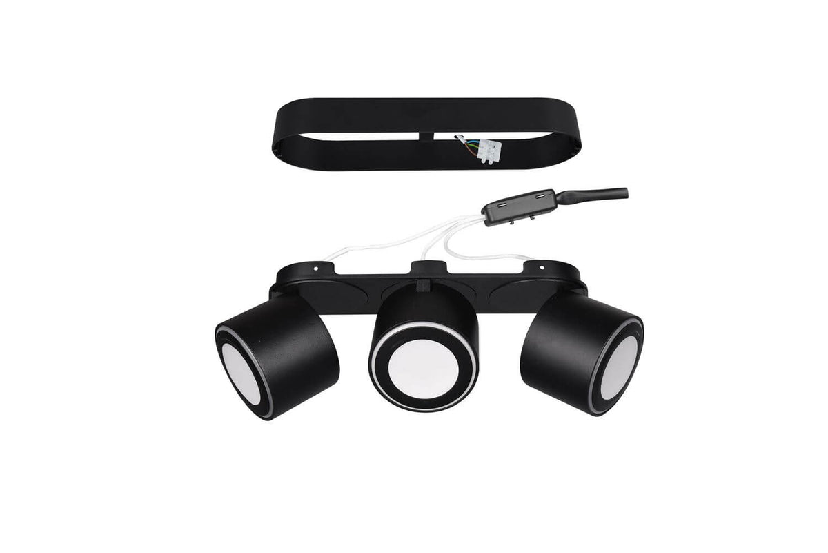 Plafonnier Taurus noir mat, L 27,3 cm