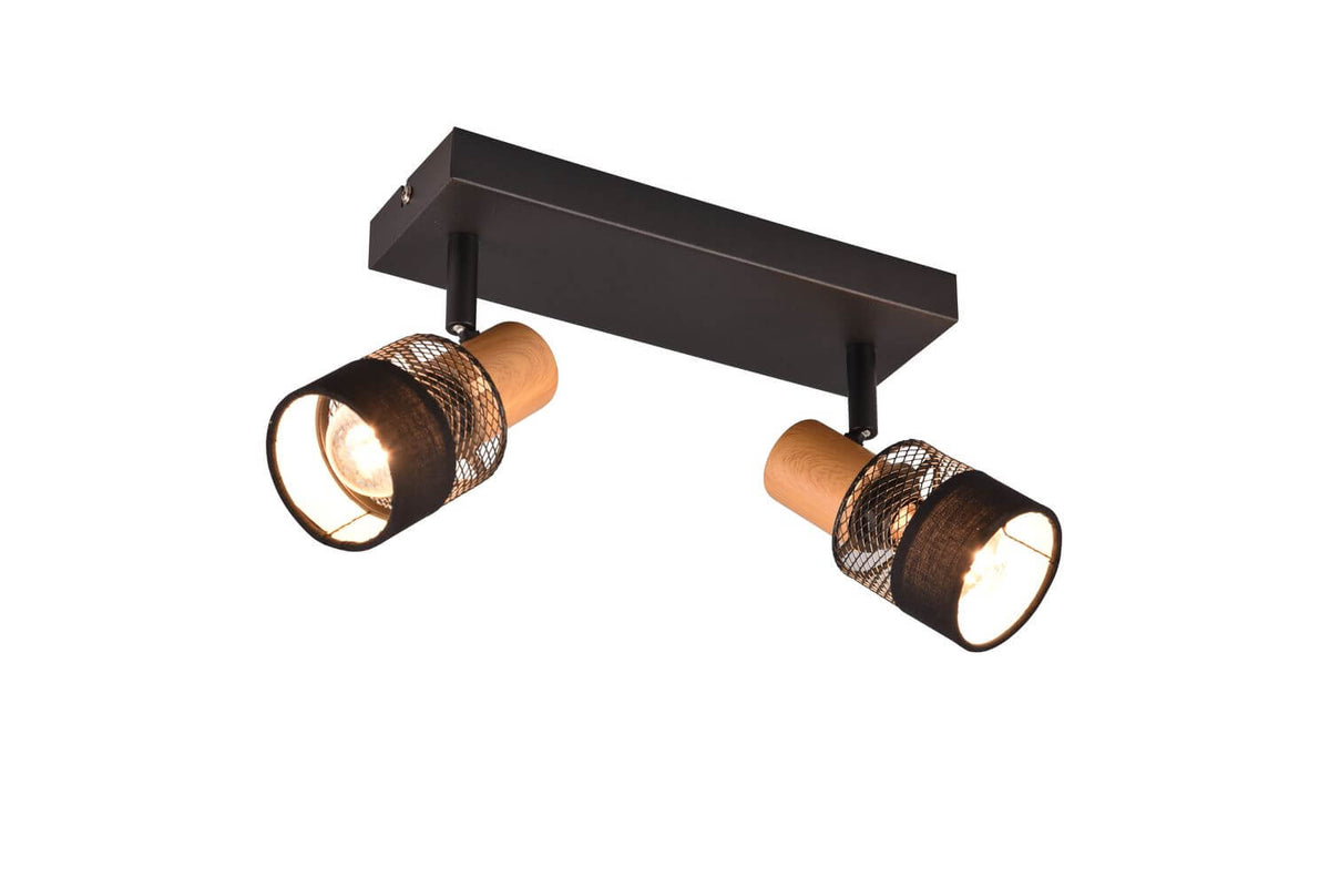 Spot Nandini 2 lumières noir mat