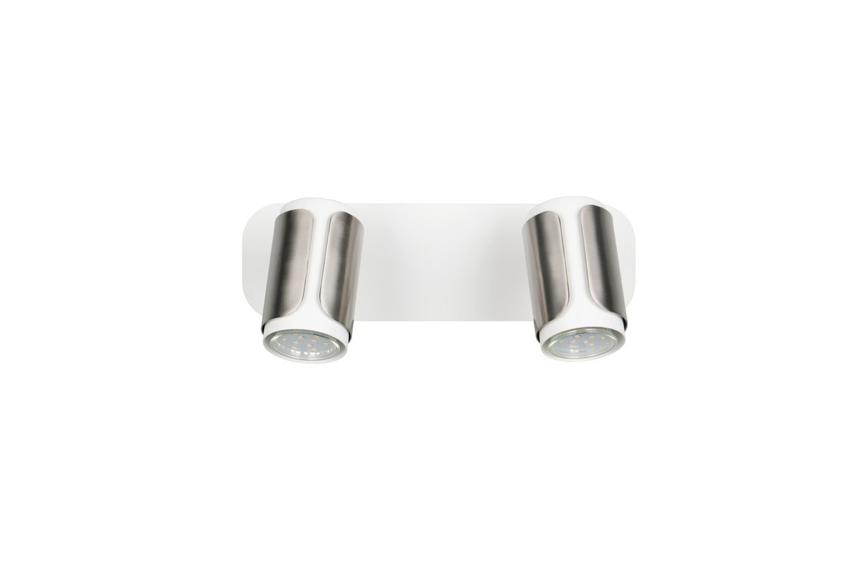 Spot Gillan 2 lumières nickel satiné
