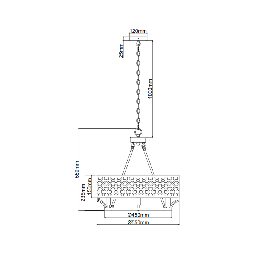 Suspension Verno, abat-jour tissu