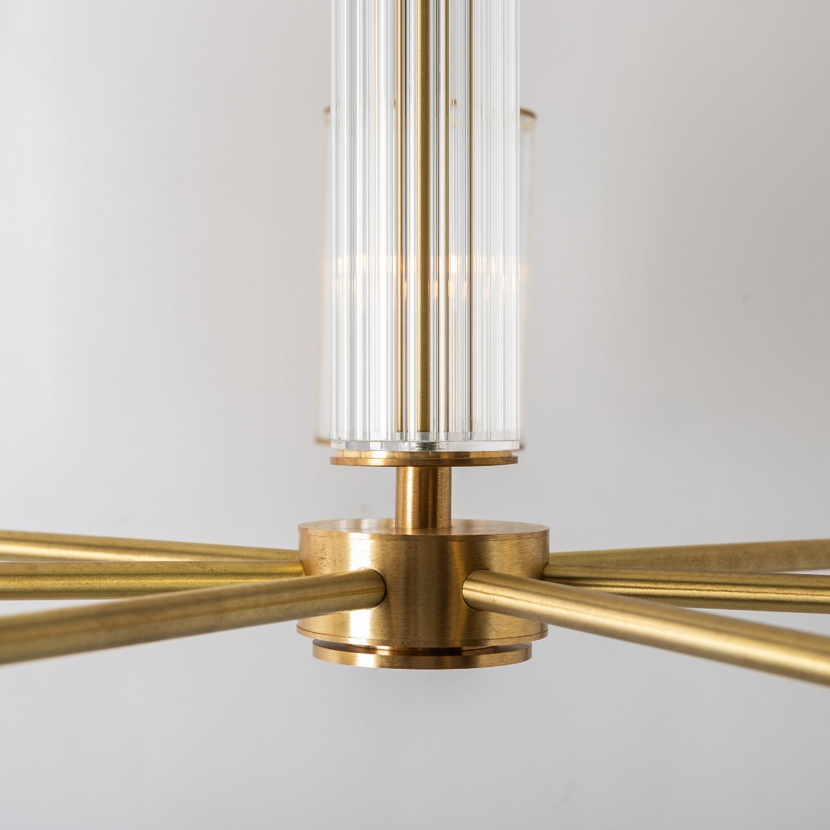 Suspension Aria 7 lumières laiton brossé, verre
