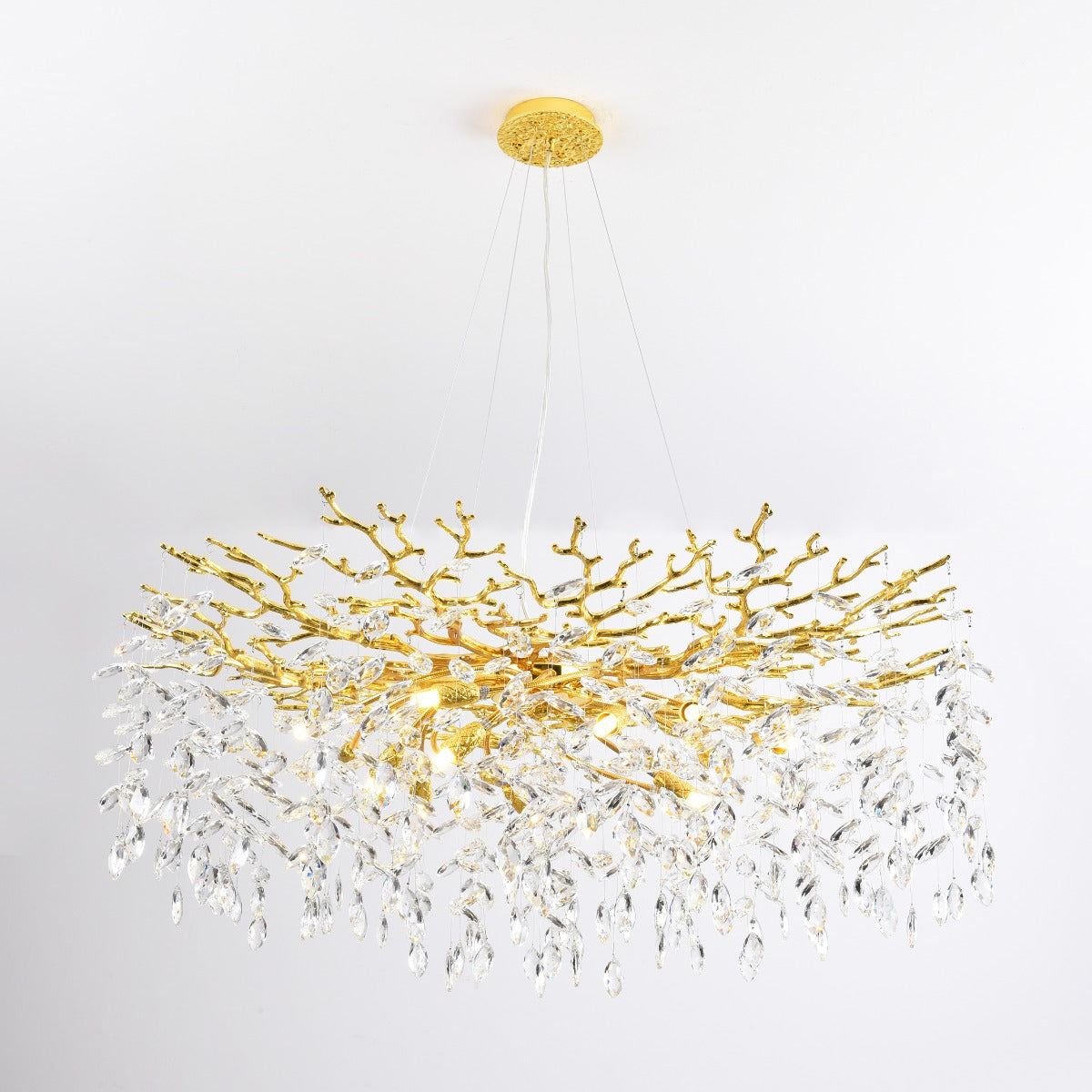 Suspension Cindy 14 lumières dorée