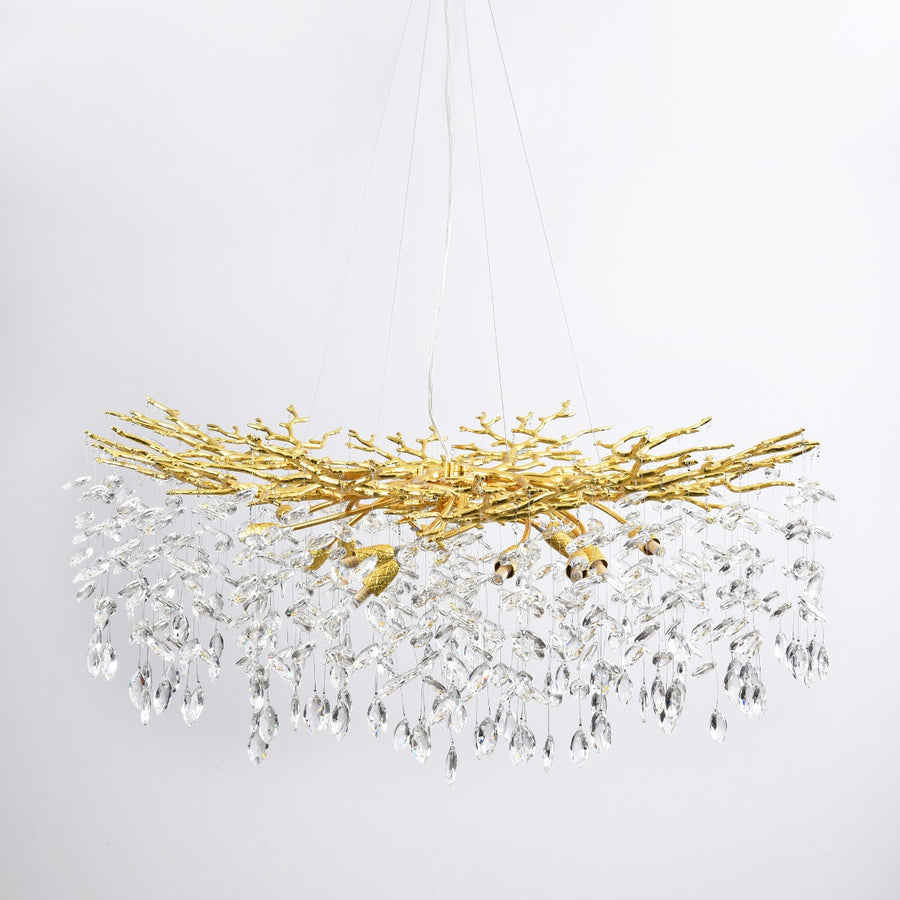 Suspension Cindy 14 lumières dorée