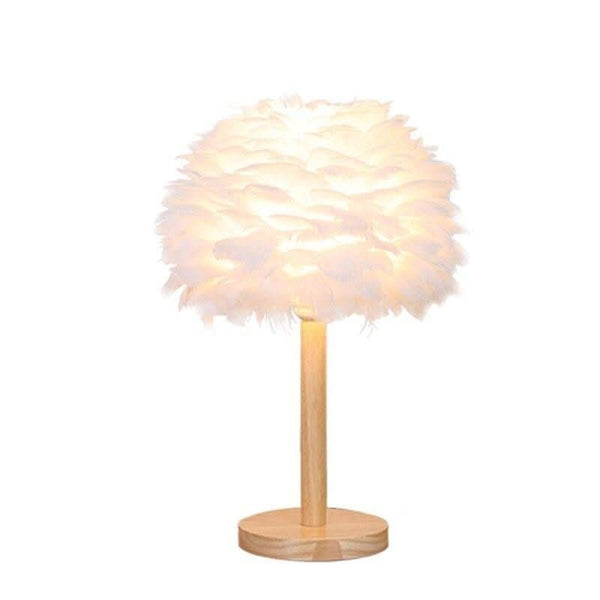 Feder-Nachtischlampe | Aurora-Glanz
