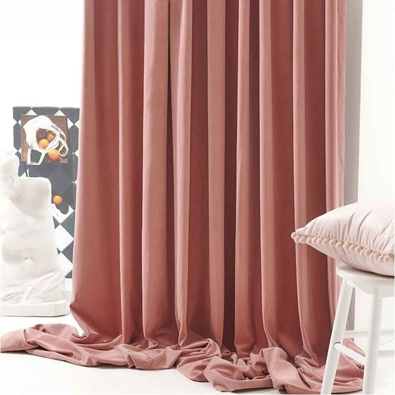Rideau Occultant Rose en Velours - Designix Rideau 60x125cm