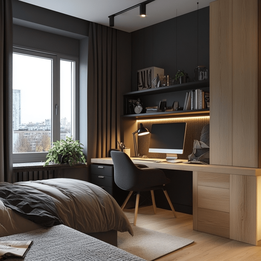 Einen Arbeitsbereich im Schlafzimmer einrichten