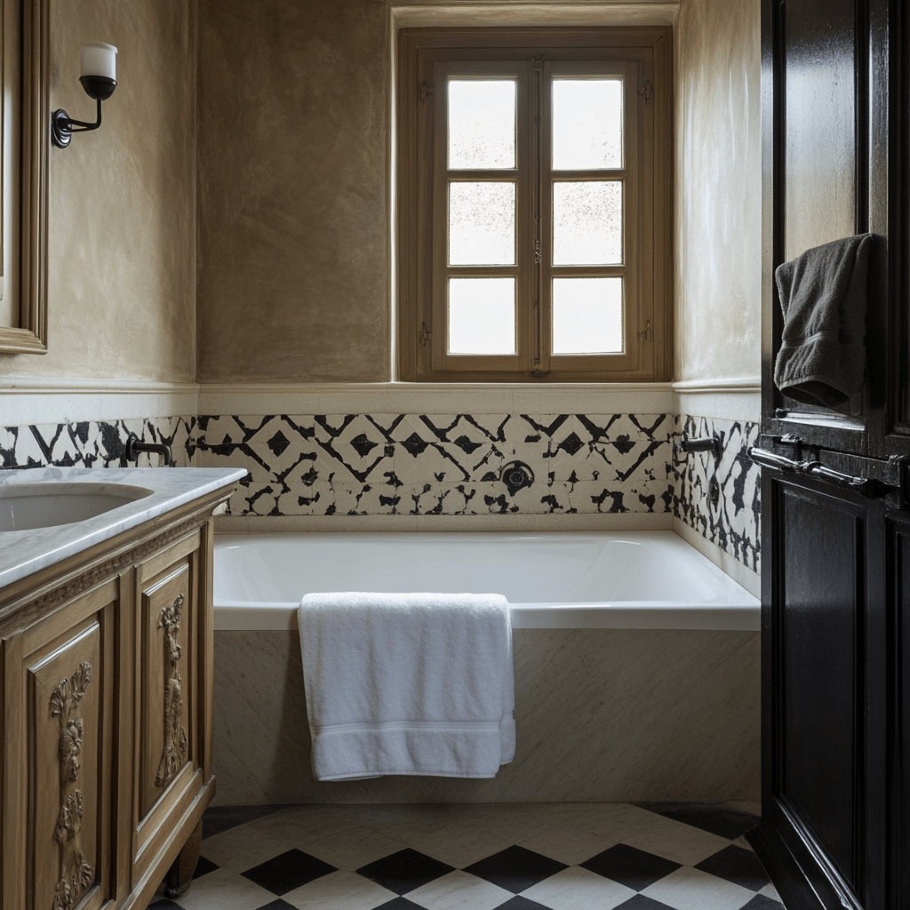 Art-déco-Badezimmerdekoration