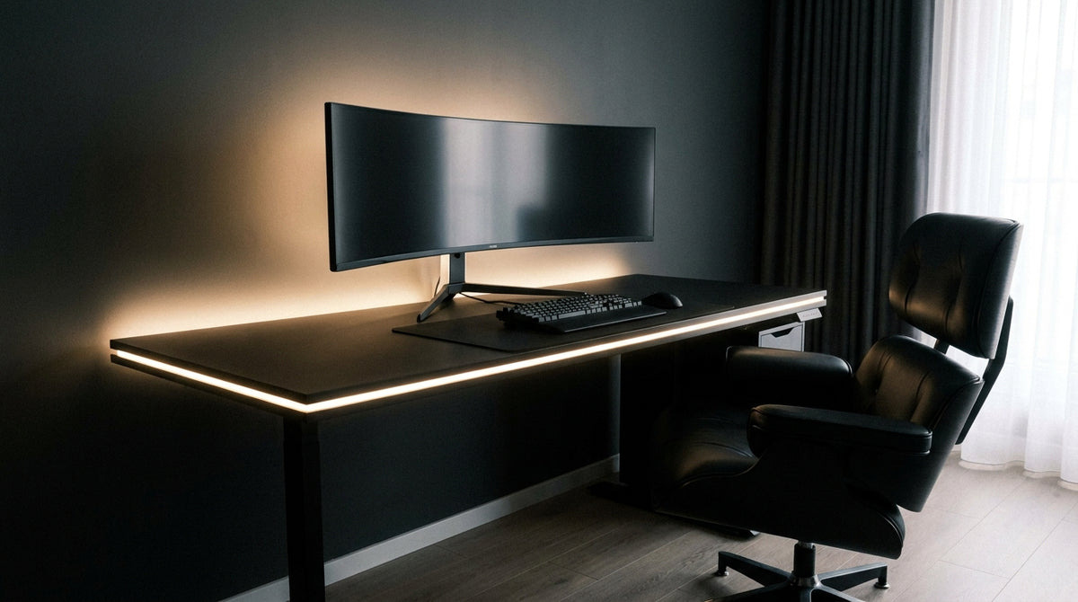 Premium-Gaming-Ecke: LED-Neon und Design-Deko ohne Kitsch