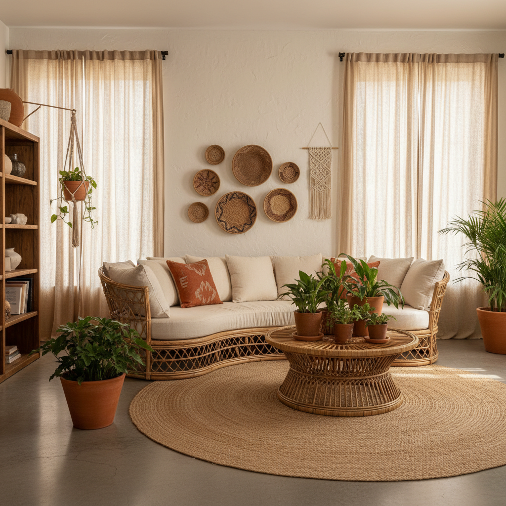 Natürliche Materialien: Holz, Leinen und Rattan für ein authentisches Interieur