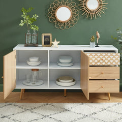 Sideboard Weiß und Holz