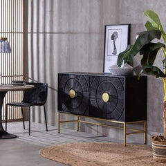 Sideboard Schwarz und Holz