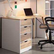 Schreibtisch in Weiß und Holz