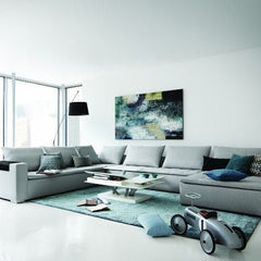 Wohnzimmerdekoration, Ausstattung und modernes, schickes Wohnzimmer-Design