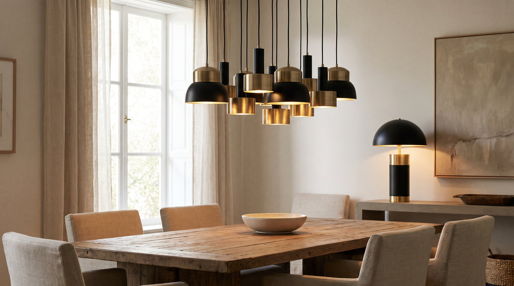 Lampenschirme in Gold/Schwarz