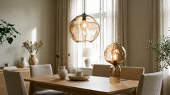 Lampenschirme aus Glas in transparent