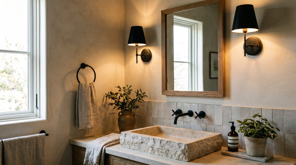 Wandleuchten in Schwarz für das Badezimmer