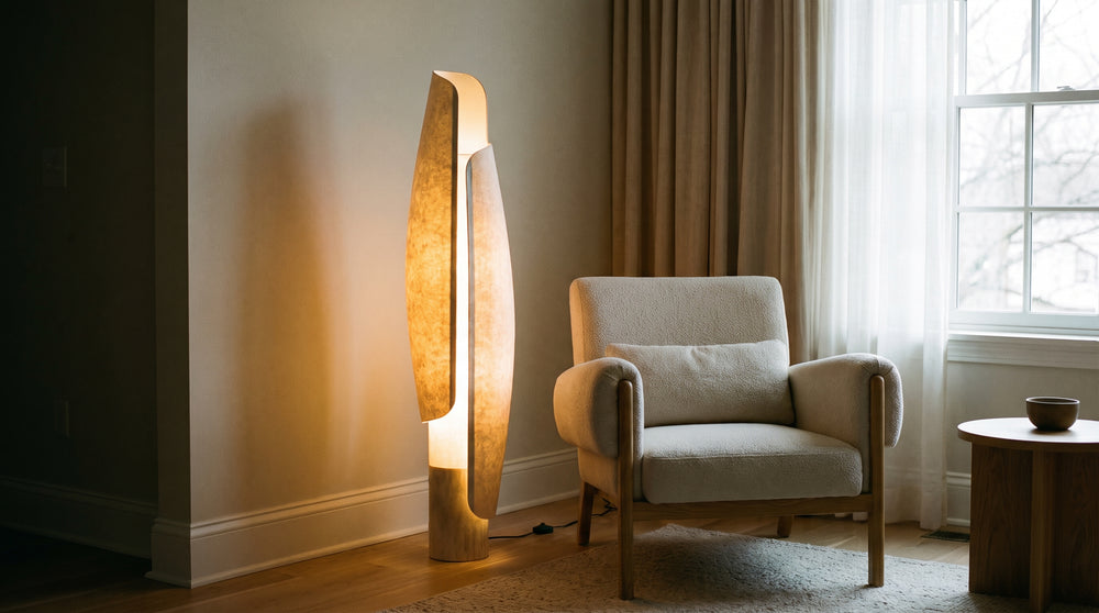 Stehlampen in Beige für das Wohnzimmer