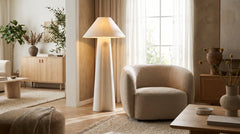Design-Stehleuchten in Weiß