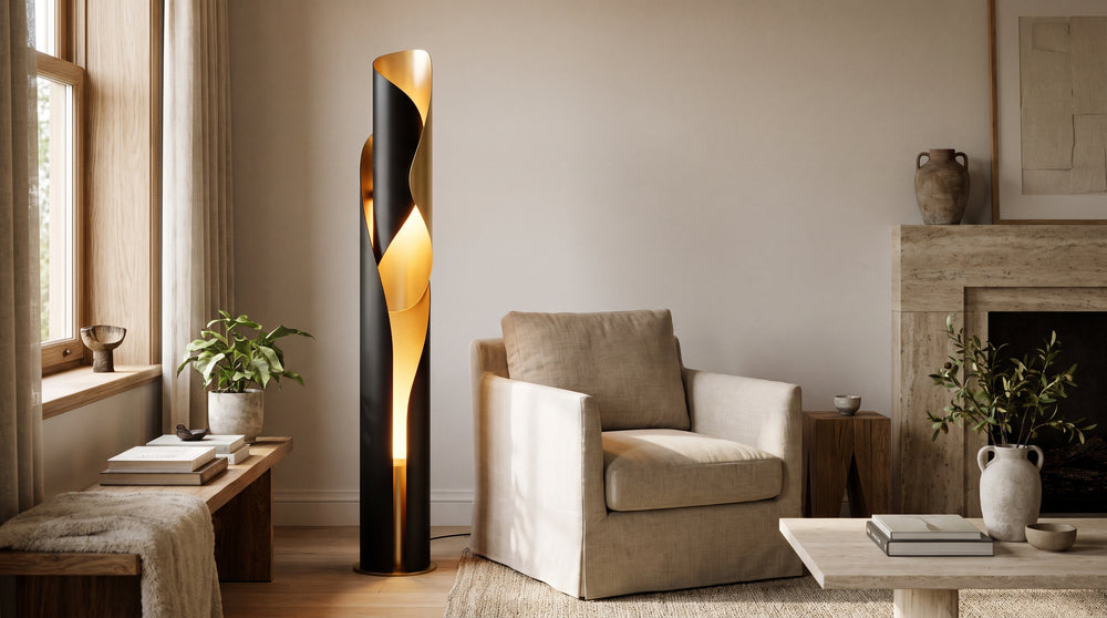 Stehleuchten in Gold/Schwarz