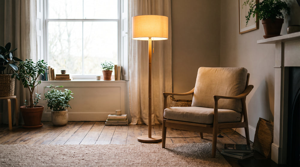 Holz-Stehlampen für das Wohnzimmer