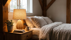 Chromierte Nachttischlampe