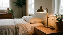 Goldene Nachttischlampe