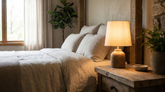 Gelbe Nachttischlampe