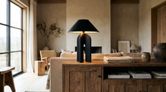 Tischlampen aus Holz in Schwarz