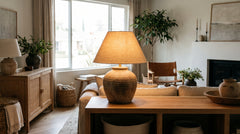 Tischlampen aus Keramik in Beige