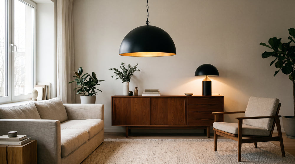 Schwarze Leuchten für das Wohnzimmer