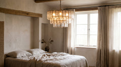 Blaue Kronleuchter für das Schlafzimmer