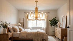 Goldfarbene Kronleuchter für das Schlafzimmer