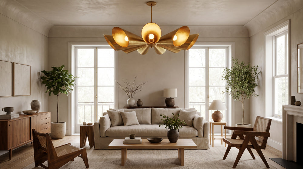 Goldene Deckenlampe