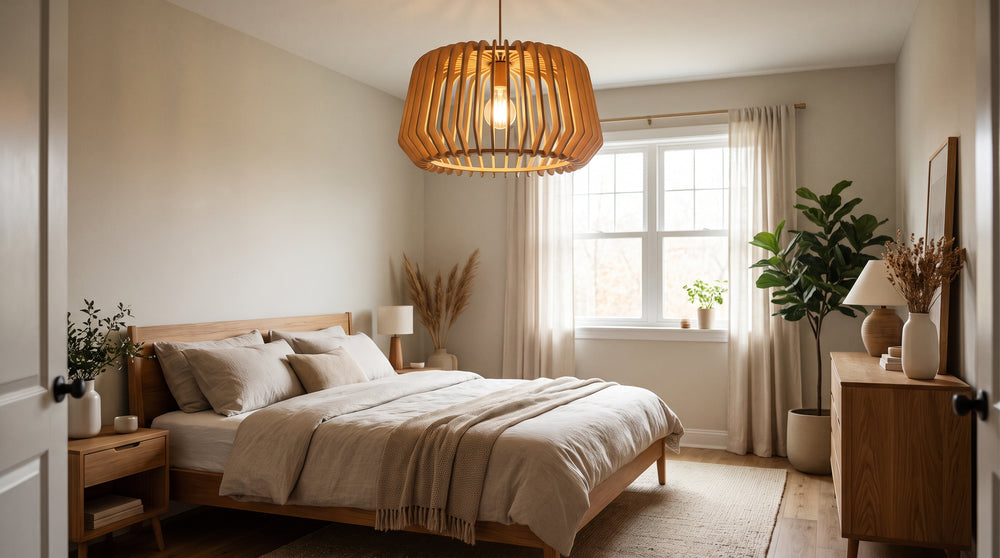 Deckenleuchten aus Holz für Schlafzimmer