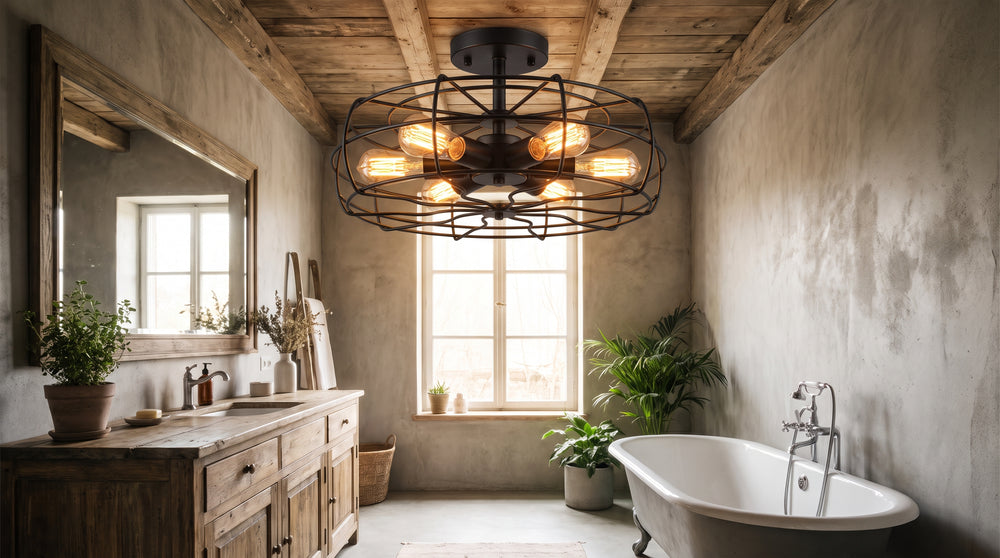 Deckenleuchten im Industrial-Stil für das Badezimmer
