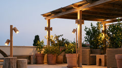 Holzstrahler für die Terrasse