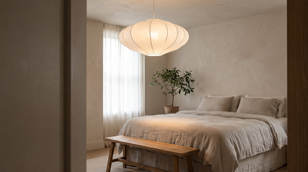 Weiße Pendelleuchten für das Schlafzimmer